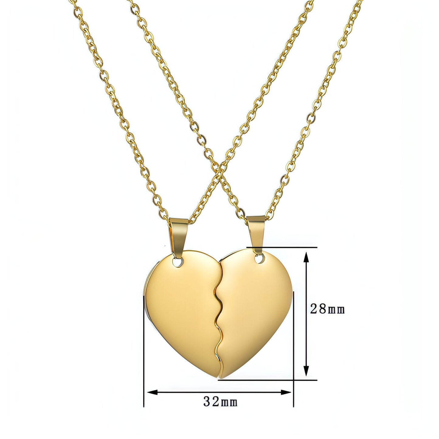 💞 Couple Heart Puzzle Necklace â€?Two Halves, One Love